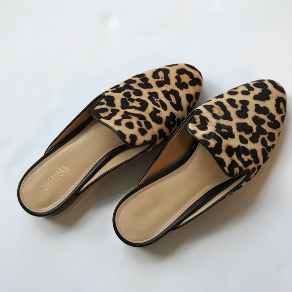 michael kors leopard mules